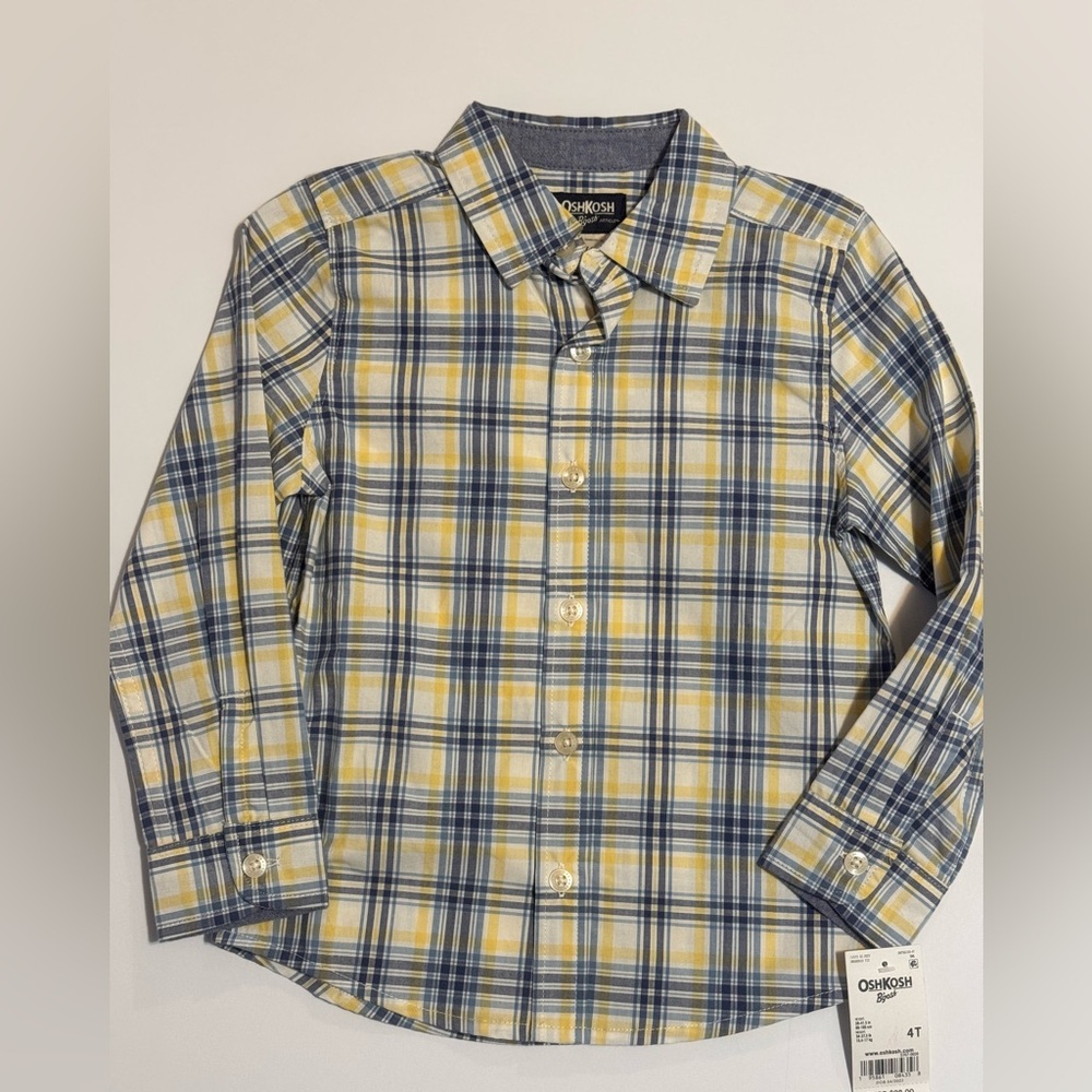 OshKosh B'gosh Kids Plaid Shirt in Yellow and Blue